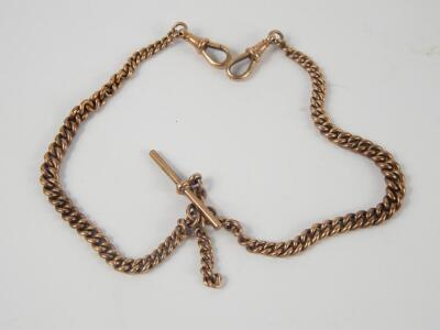 A 9ct gold curb link Albert chain