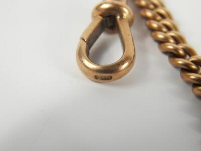 A 9ct gold curb link Albert chain - 2