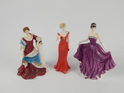 Three Royal Worcester porcelain figures