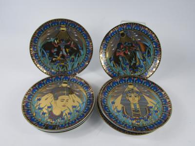 Eight Royal Worcester porcelain Legends of The Nile collector's plates
