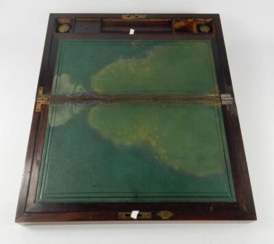 A Victorian rosewood and mother of pearl inlaid writing slope - 2