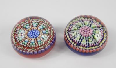 A Perthshire millefiori and spiral twist paperweight