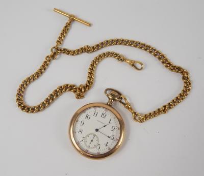 A Waltham gentleman's gold plated open faced pocket watch