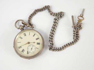 A Victorian silver cased gentleman's open faced pocket watch