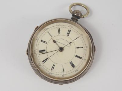 A Victorian silver cased gentleman's chronograph pocket watch