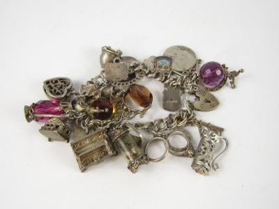 A silver charm bracelet