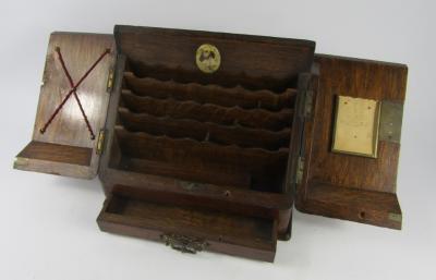 A Victorian oak stationery rack - 2