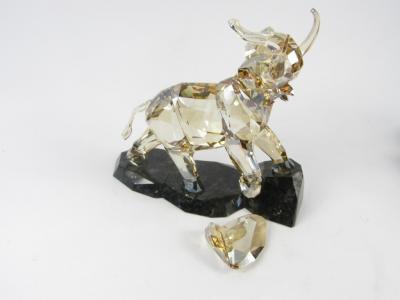 A Swarovski crystal model of an elephant