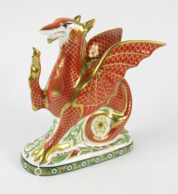 A Royal Crown Derby Imari porcelain paperweight