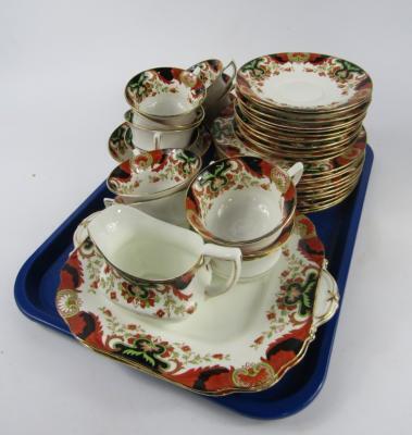 An Aynsley porcelain late 19thC part tea service