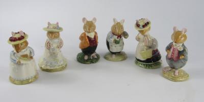 Six Royal Doulton pottery Brambly Hedge figures