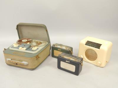 A Bush cream Bakelite radio