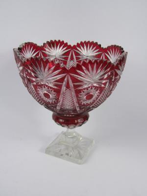 A Continental ruby flashed glass fruit bowl