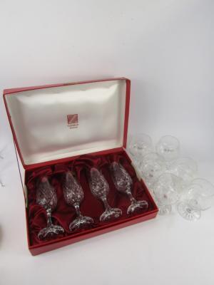 A set of four Cristallerie Zwiesel cut glass champagne flutes