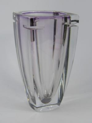 A Waterford amethyst tinted cut glass vase