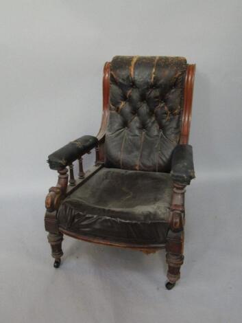 A Victorian mahogany gentleman's armchair