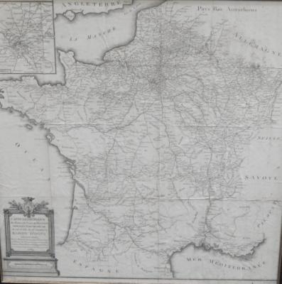 P F Tardieu. Carte Geometrique des Routes de Postes de Royaume Dressee par Ordre de M Claude Jean Ri