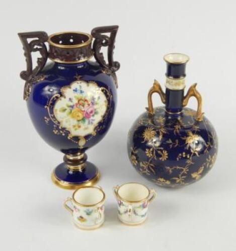 A Mintons porcelain late 19thC vase
