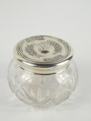 A late 19thC cut glass toilet jar