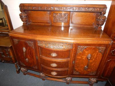 A 1930's oak sideboard