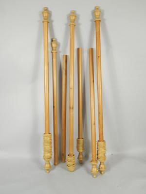 Six pine curtain rails