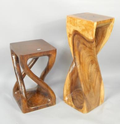 Two Eastern abstract hardwood occasional tables