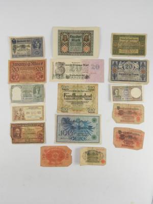 German WWI and inter war bank notes