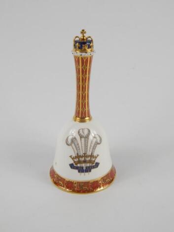 A Royal Crown Derby porcelain bell