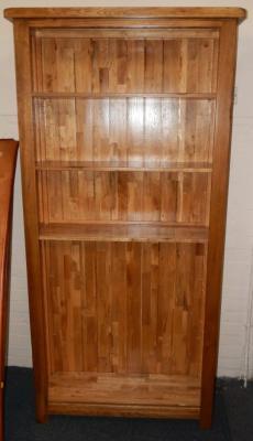 An oak open bookcase