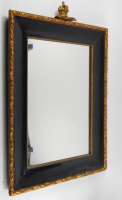 A 19thC ebonised and gilt wood rectangular wall mirror