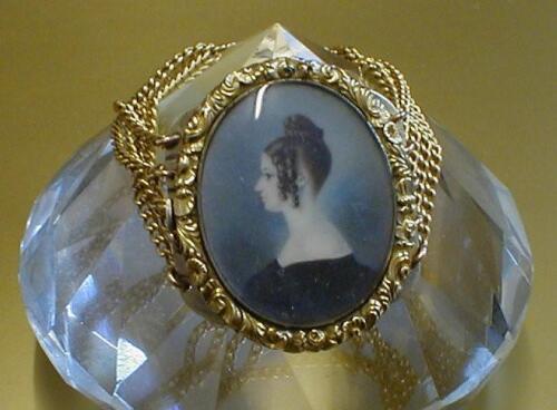 A Victorian memorial bracelet with a portrait miniature of a young lady