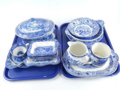 George Jones blue and white Shredded Wheat dishes