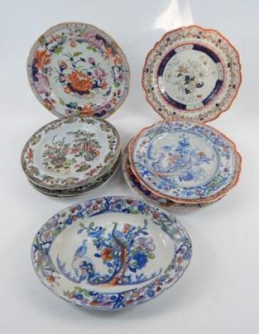 A Masons early 19thC and later ironstone plates and dishes