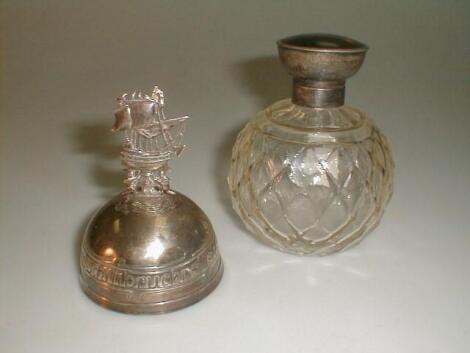 A George V cut glass scent bottle