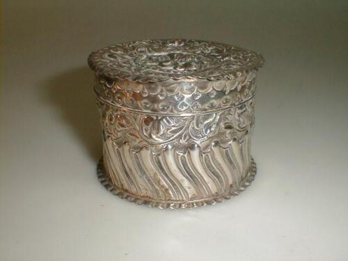 A Victorian silver circular covered box