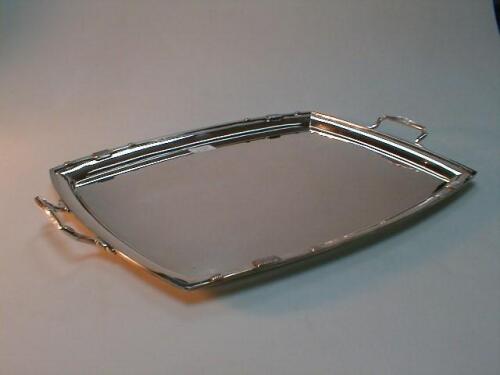 A George VI silver two handled serving tray