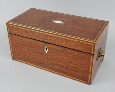 An early 19thC partridge wood tea caddy