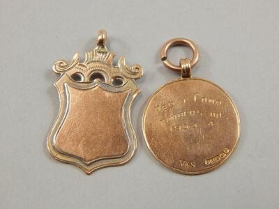 Two 9ct gold fobs - 2