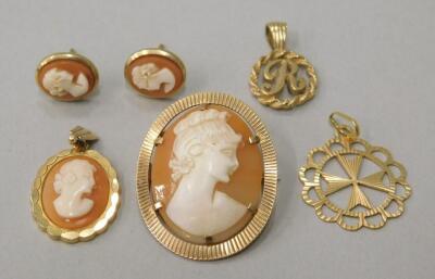 Various cameo jewellery