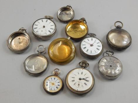 A quantity of white metal and other watch cases