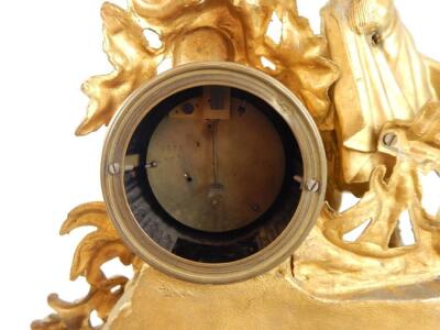 A late 19thC French gilt metal mantel timepiece - 2