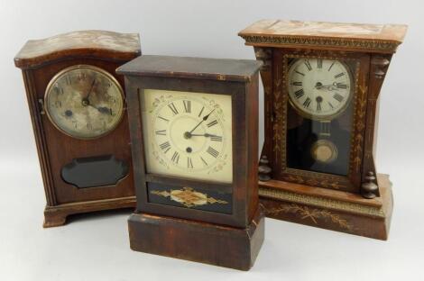 Three mantel clocks