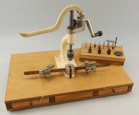 A clock or watch maker's drill