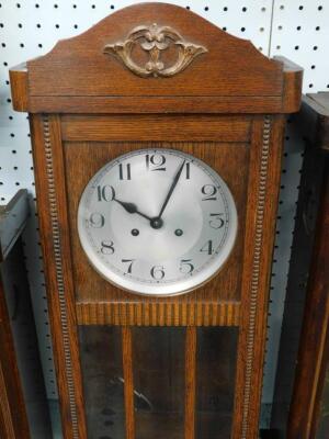 Three early to mid 20thC oak cased wall clocks - 3