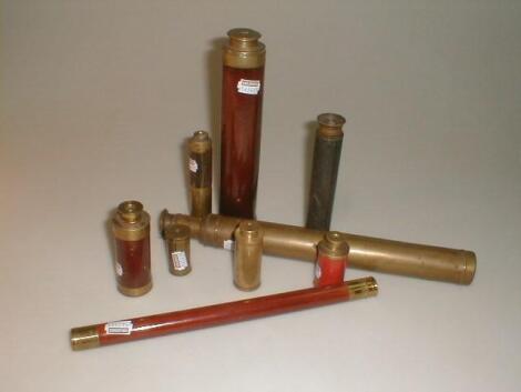 8 small 19thC telescopes