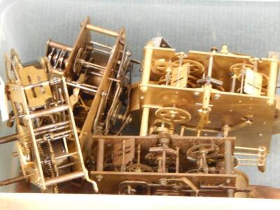 A quantity of brass clock movements - 6