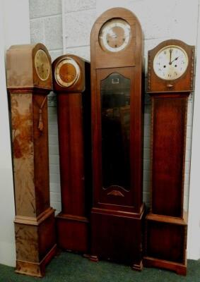 Four oak Grandmother clock cases