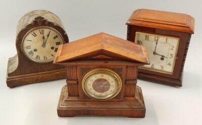 Three various mantel clocks