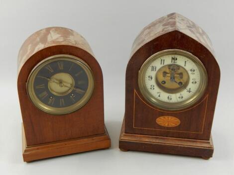 Two similar early 20thC mantel clocks