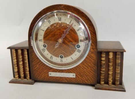 An Art Deco style mantel clock